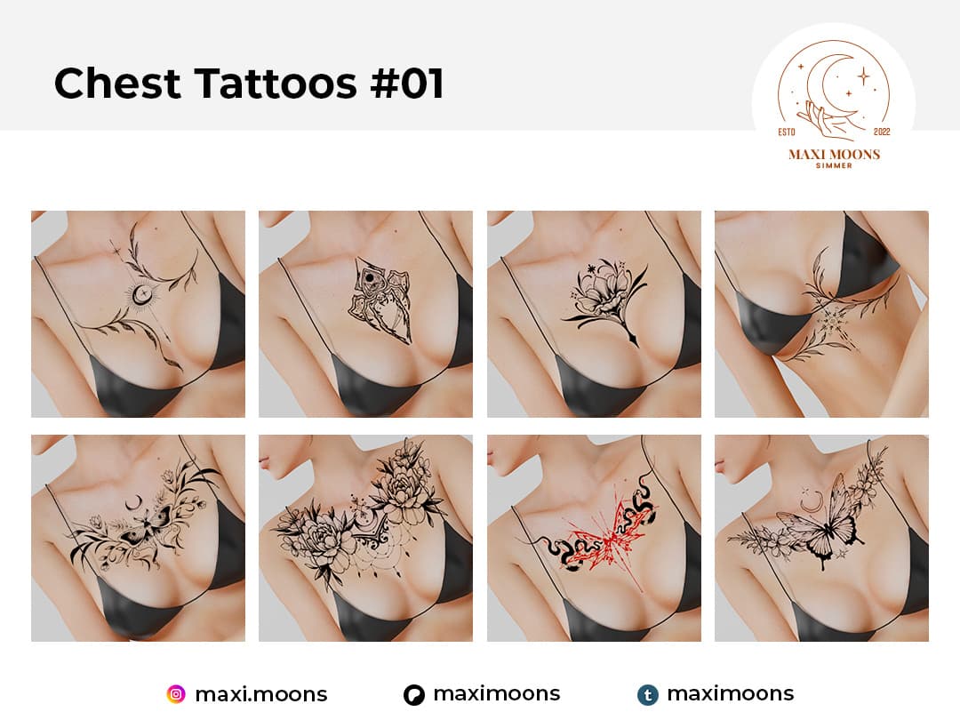 Набор тату Chest Tattoos #01