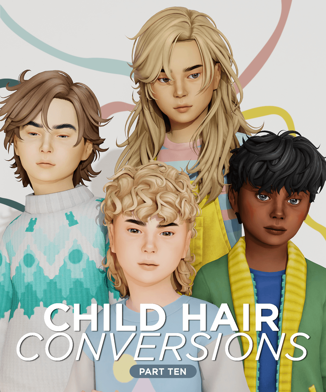 Сет детский причесок Child Hair Conversions Pt.10