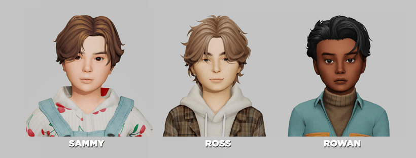 Набор детских причесок Child Hair Conversions Pt.6 — кадр 2