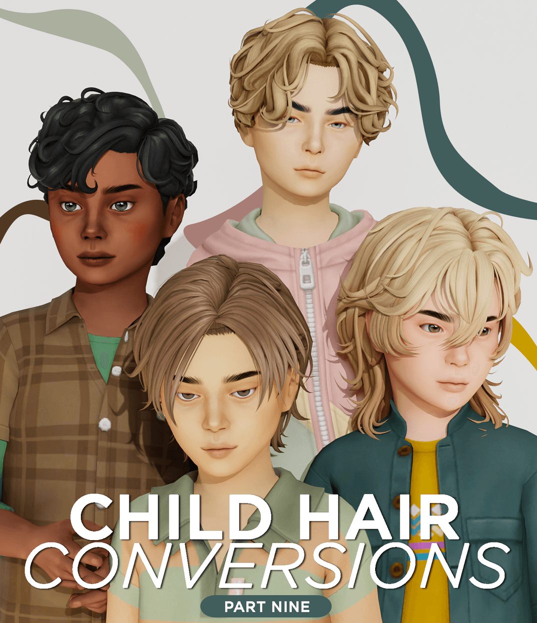 Коллекция причесок для мальчиков Child Hair Conversions Pt.9