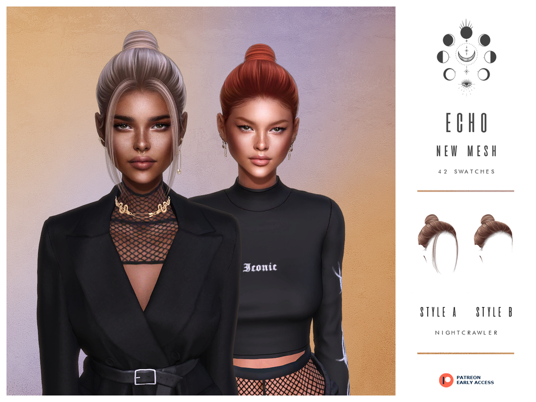Прическа Echo Hair | Sims4Mods