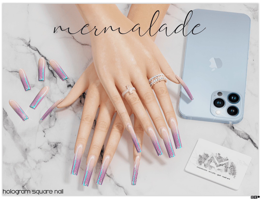 Маникюр Hologram Square Nail