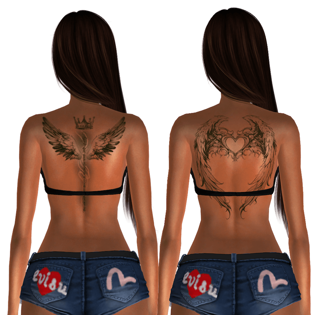 Тату для спины Wings back tattoos — кадр 4