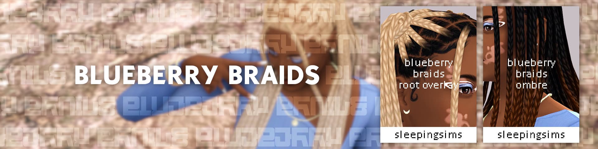Прическа Blueberry braids | Sims4Mods