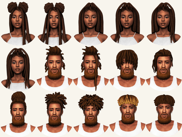 Большой набор причесок Locs Collection (85 шт) — кадр 7