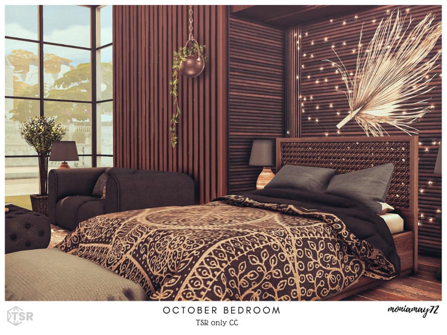 Спальня October Bedroom (CC лот) — кадр 5