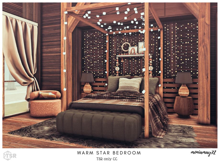 Спальня Warm Star Bedroom (СС лот) — кадр 3