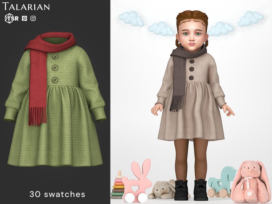 Платье Arya Knitted Dress With Scarf