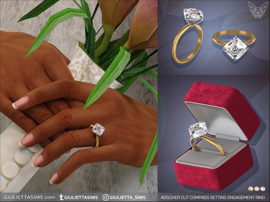 Помолвочное кольцо Asscher Cut Engagement Ring