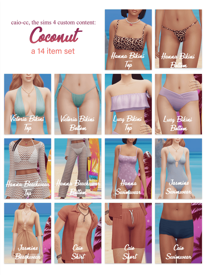 Галерея мода Пляжная одежда Coconut Set #1
