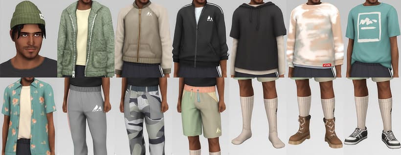 Набор мужской одежды First Fits Kit-Adult Conversion | Sims4Mods