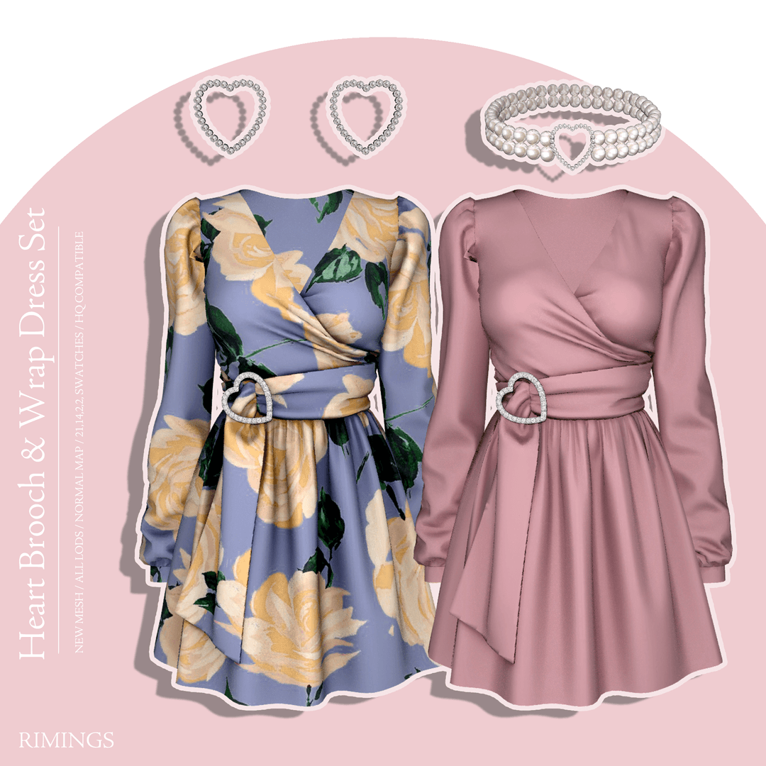 Платье Heart Brooch & Wrap Dress