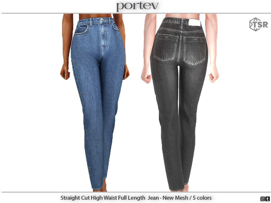 Джинсы Straight Cut High Waist Jeans