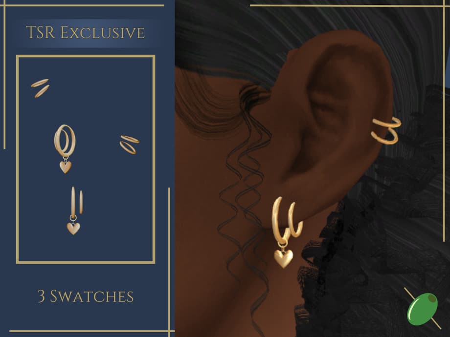 Серьги Teia Heart Hoops