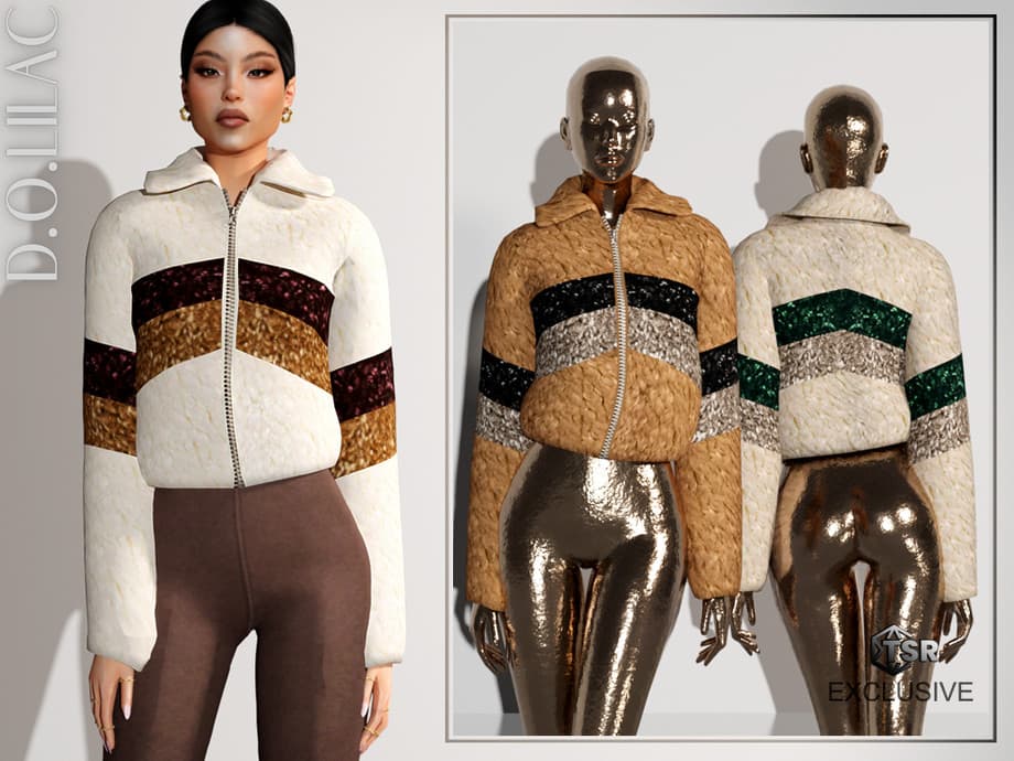 Комплект Zipper Fur Jacket and pents