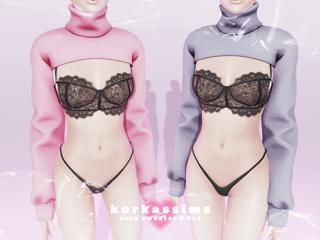 Кроп-топ Crop sweater & bra