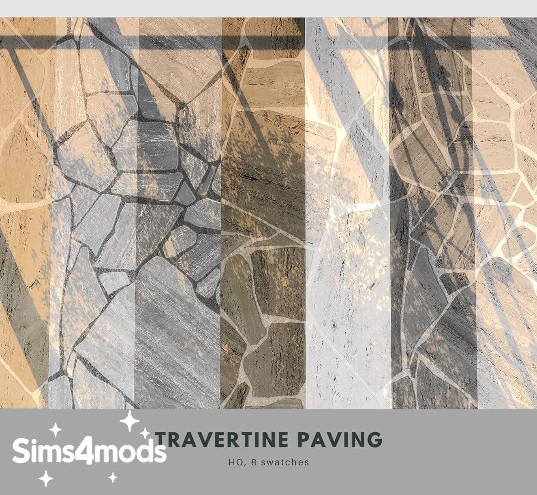 Каменное покрытие для пола Travertine Paving