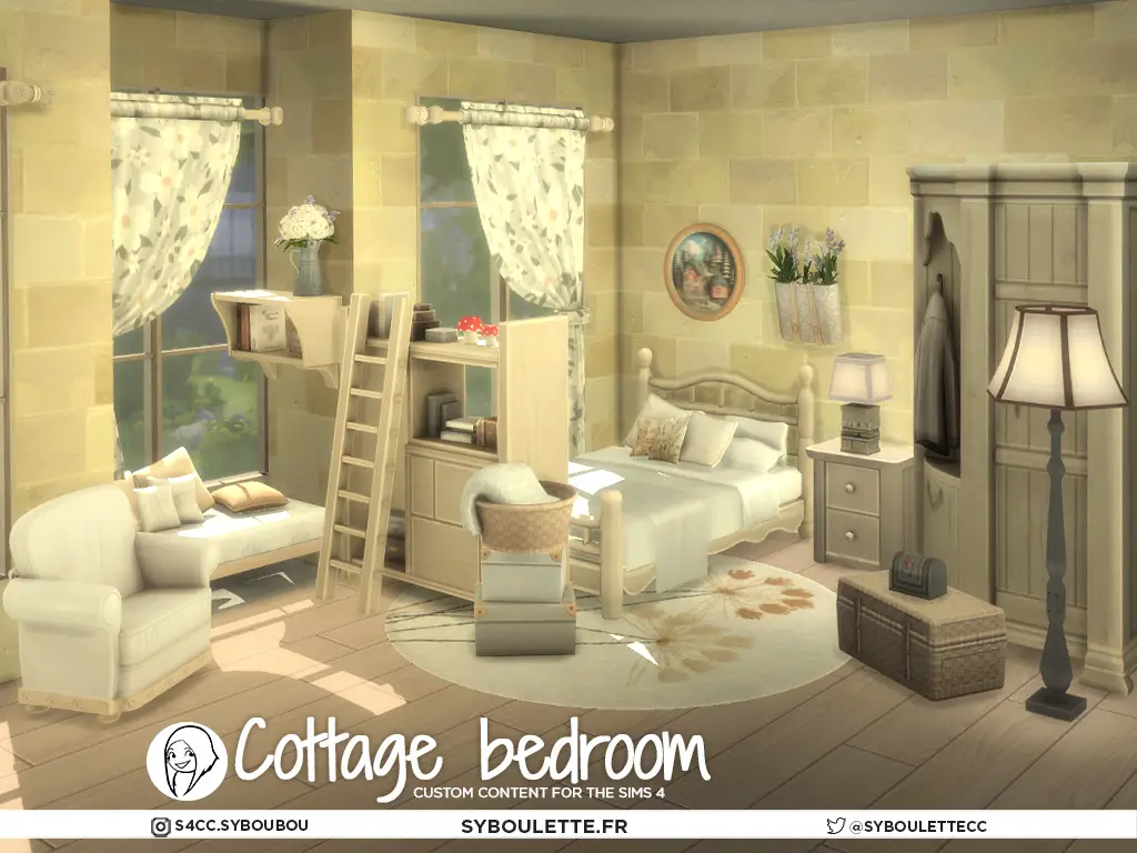 Набор для спальни Cottage Bedroom cc — кадр 2