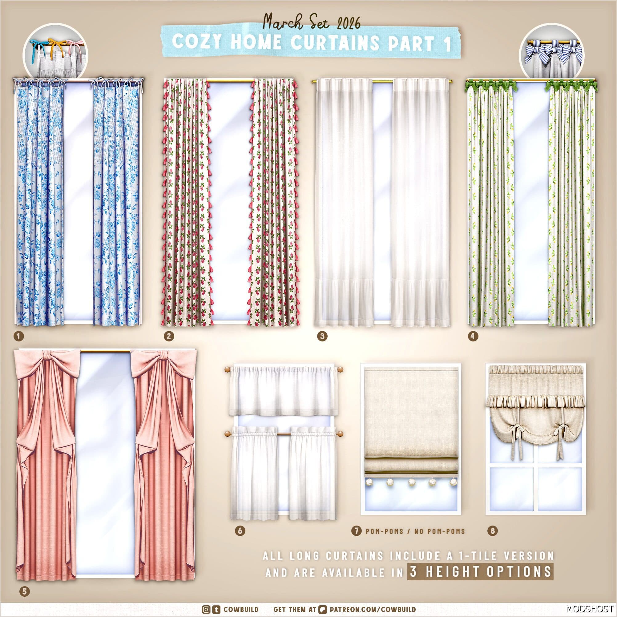 Набор штор и зановесок Cozy Home Curtains Part.1