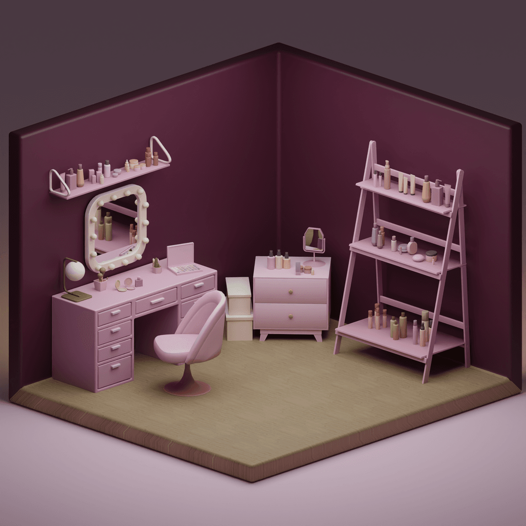 Набор для бьюти-зоны Pink Vanity Set
