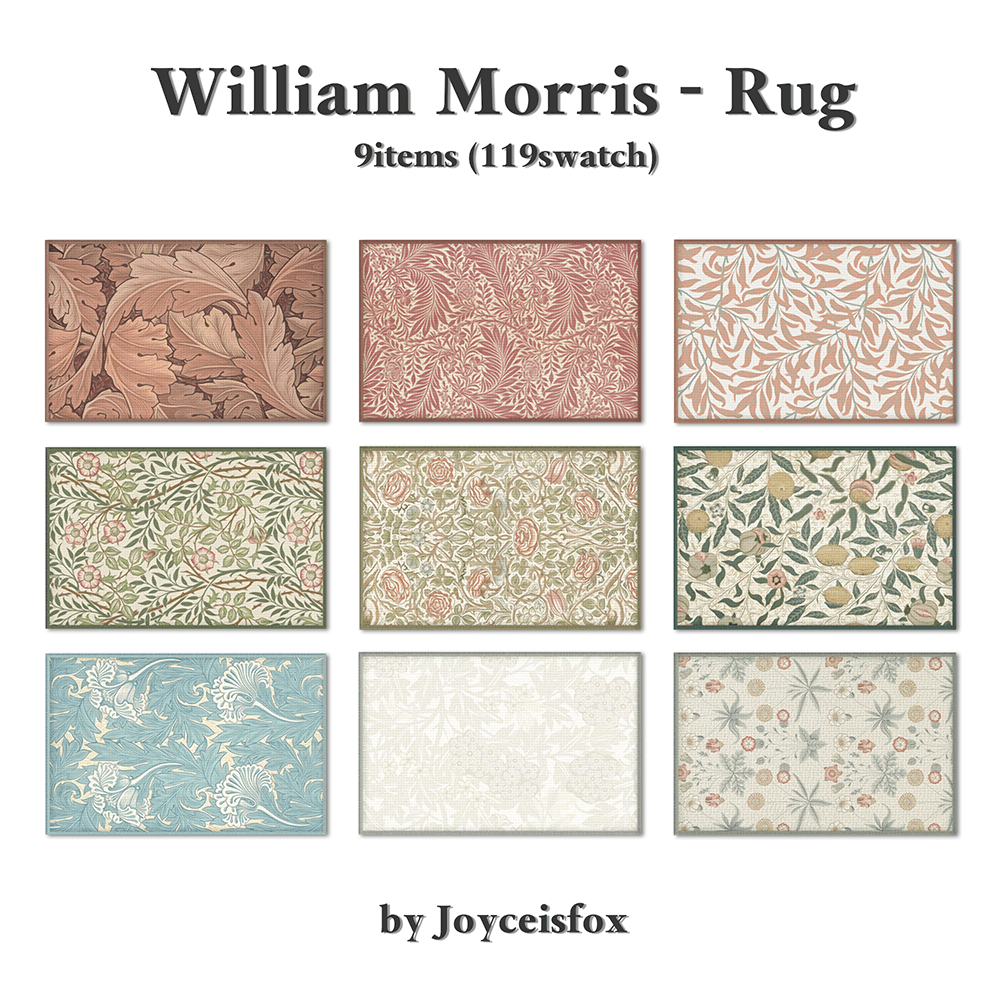 rideaux iliv chêne (style William Morris) cousus main sur mesure tous cols