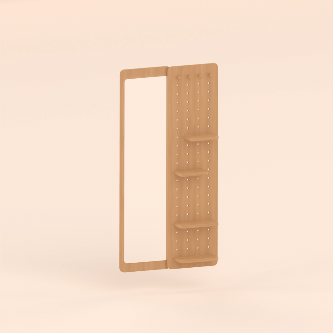 Сет для прихожей Wooden rack & Pegboard mirror — кадр 2