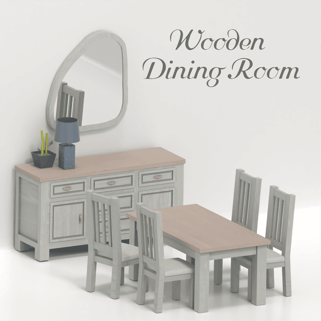 Галерея мода Набор для столовой Wooden Dining Room Set #1