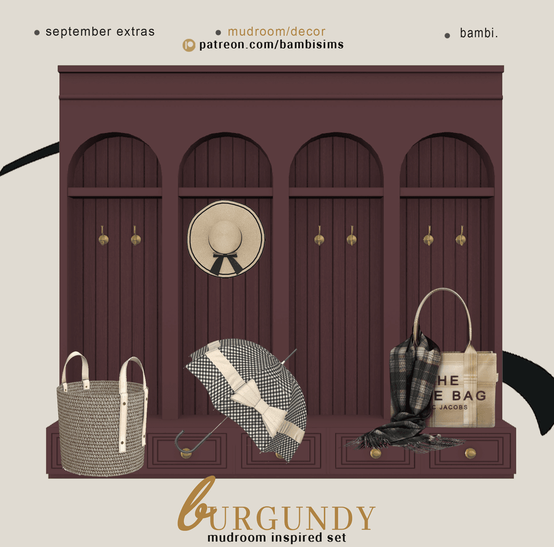 Набор для прихожей Burgundy Mudroom