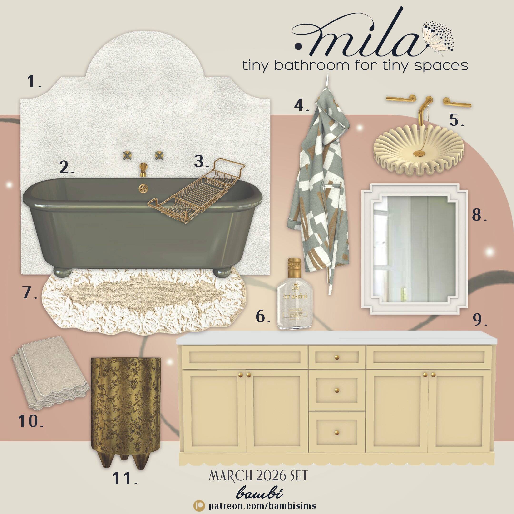 Набор для ванной Mila bathroom