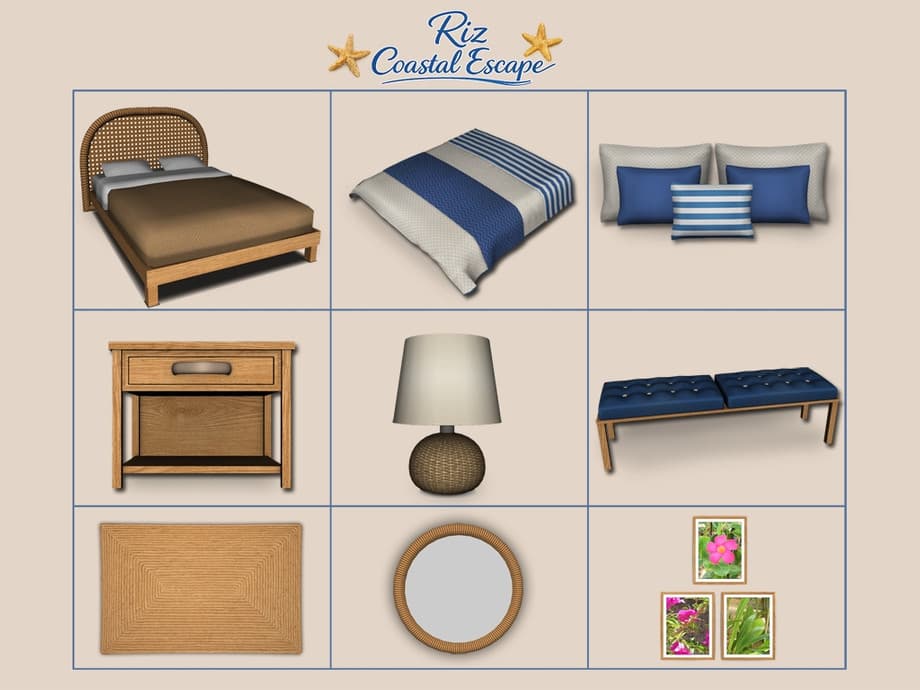 Набор для спальни Riz coastal escape bedroom — кадр 6