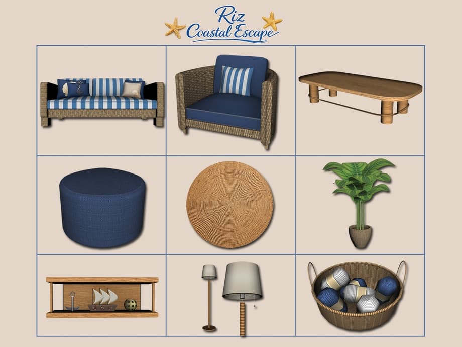 Набор для спальни Riz coastal escape bedroom — кадр 7